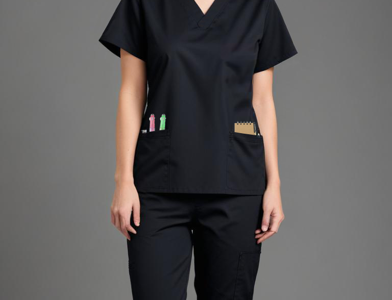 Uniforme Quirúrgico Kit Repelente Polly Dama Negro Sin Resorte