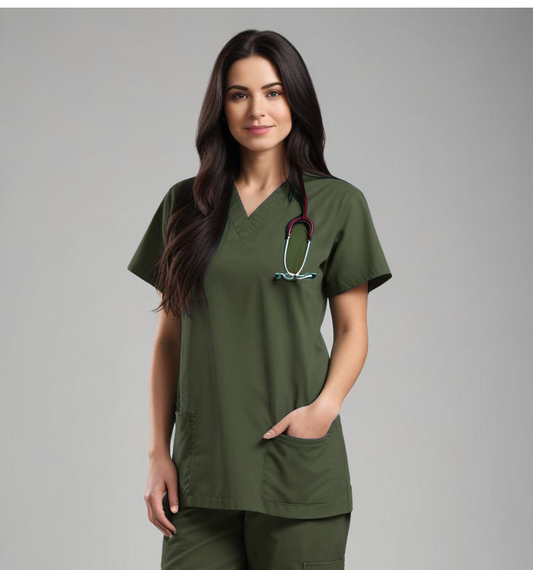 Uniforme Quirúrgico Kit Repelente Polly Dama Verde Militar Sin Resorte