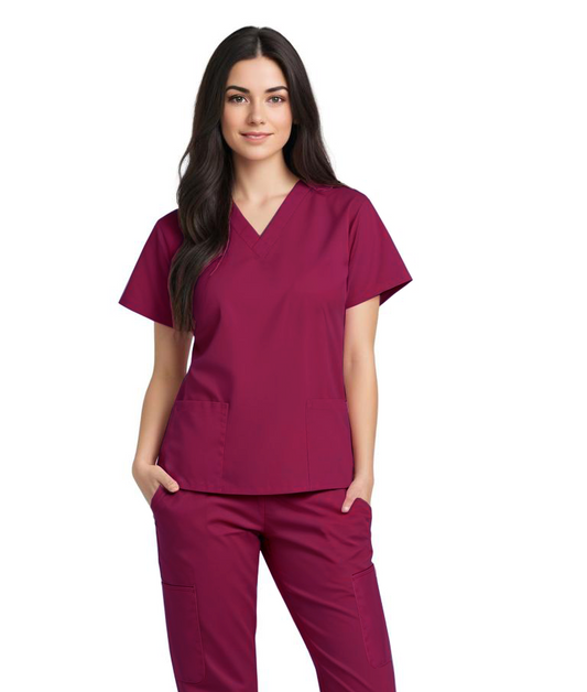 Uniforme Quirúrgico Kit Repelente Polly Dama Vino Sin Resorte