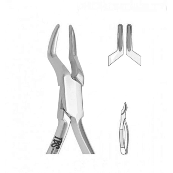 Extraction forceps 65 for upper incisors and roots