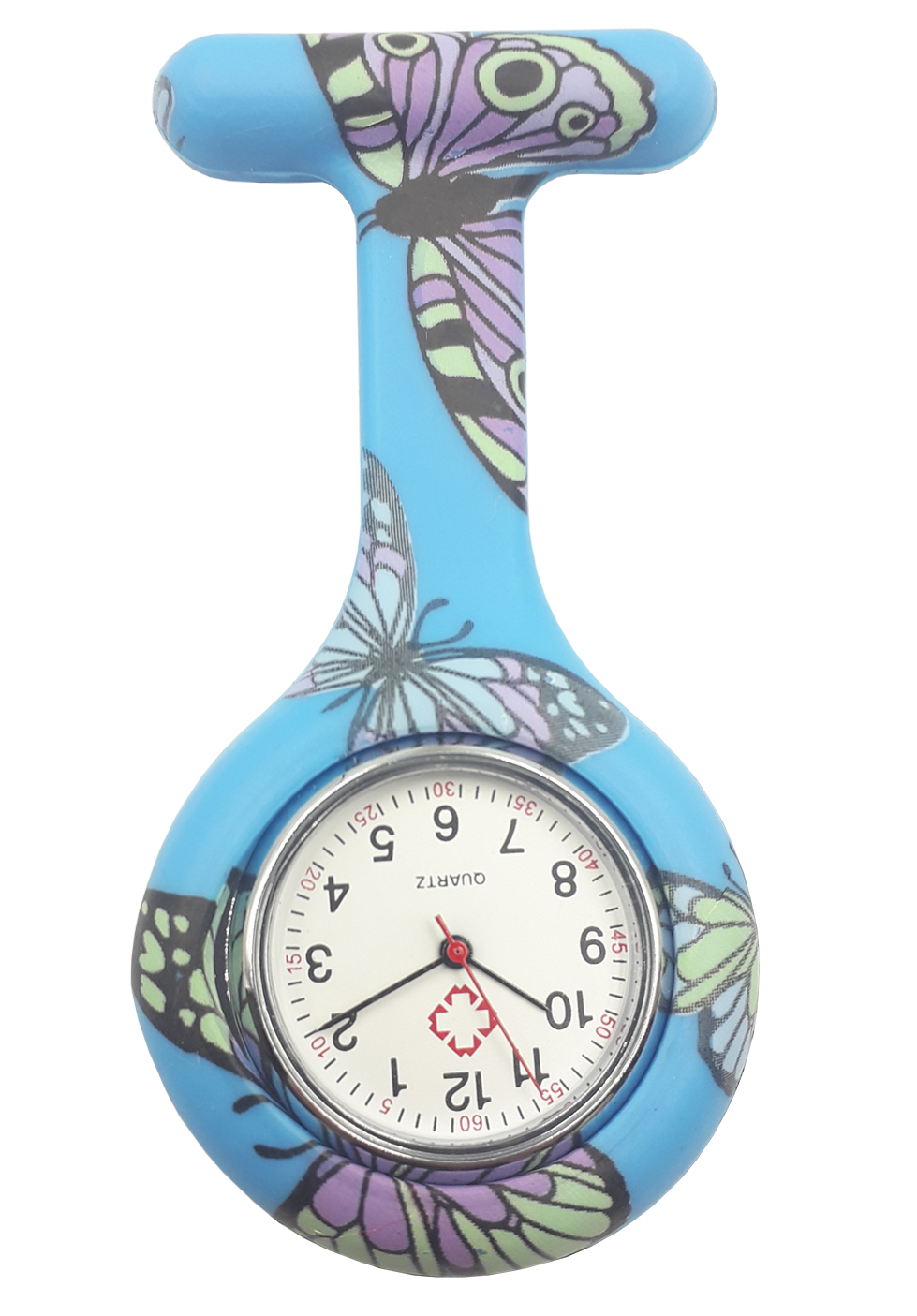 Reloj de Bolsillo para Enfermera: Mariposa Azul