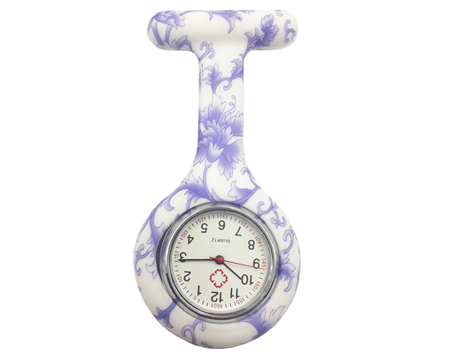 Reloj de Bolsillo para Enfermera: Flores