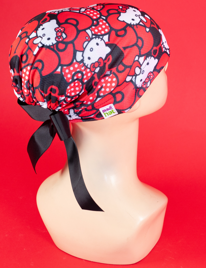 Gorro Dama Hello Kitty Rojo Moños