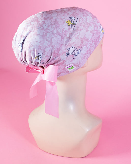 Gorro Dama Snoopy Flores Rosas