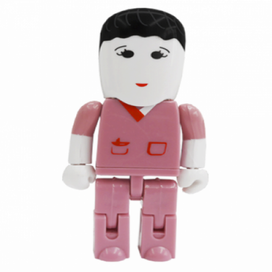 Memoria USB de doctora rosa/blanco