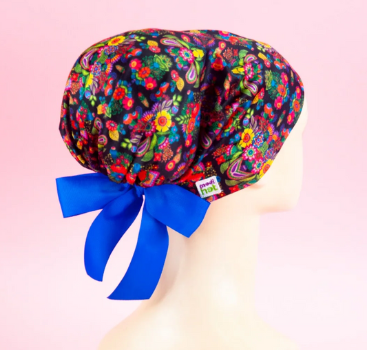 Gorro Dama Flores Oleo Pastel