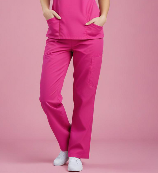 Pantalón Quirúrgico Repelente Polly Unisex Fucsia Sin Resorte