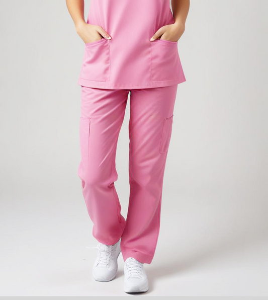 Pantalón Quirúrgico Repelente Polly Unisex Rosa Sin Resorte