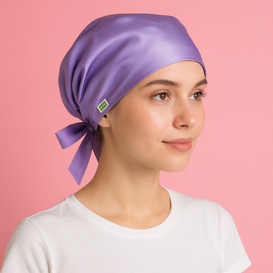 Gorro quirúrgico dama lila satinado