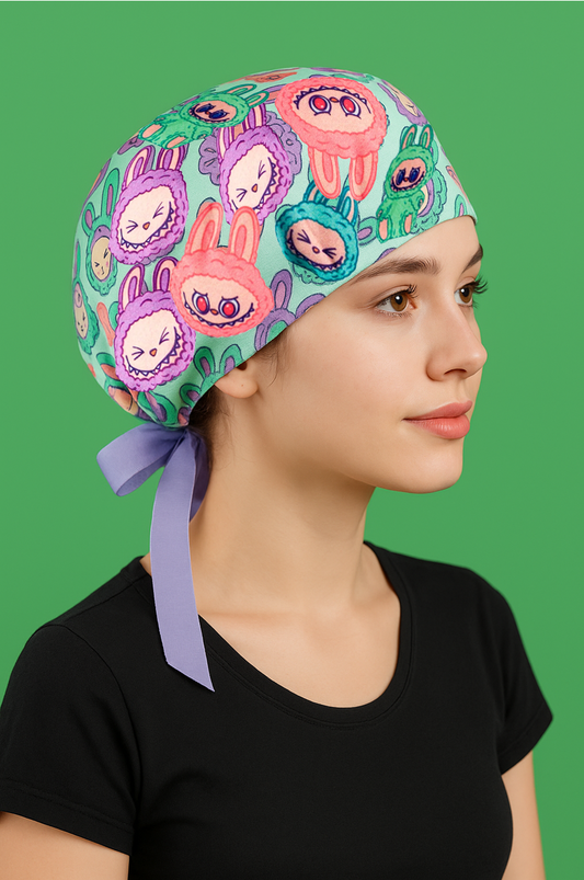 Gorro quirúrgico dama labubu pastel