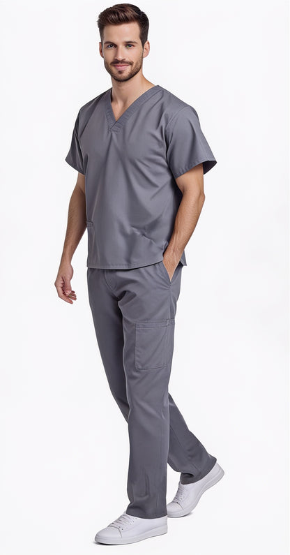 Uniforme Quirúrgico Kit Repelente Polly Caballero Gris Sin Resorte