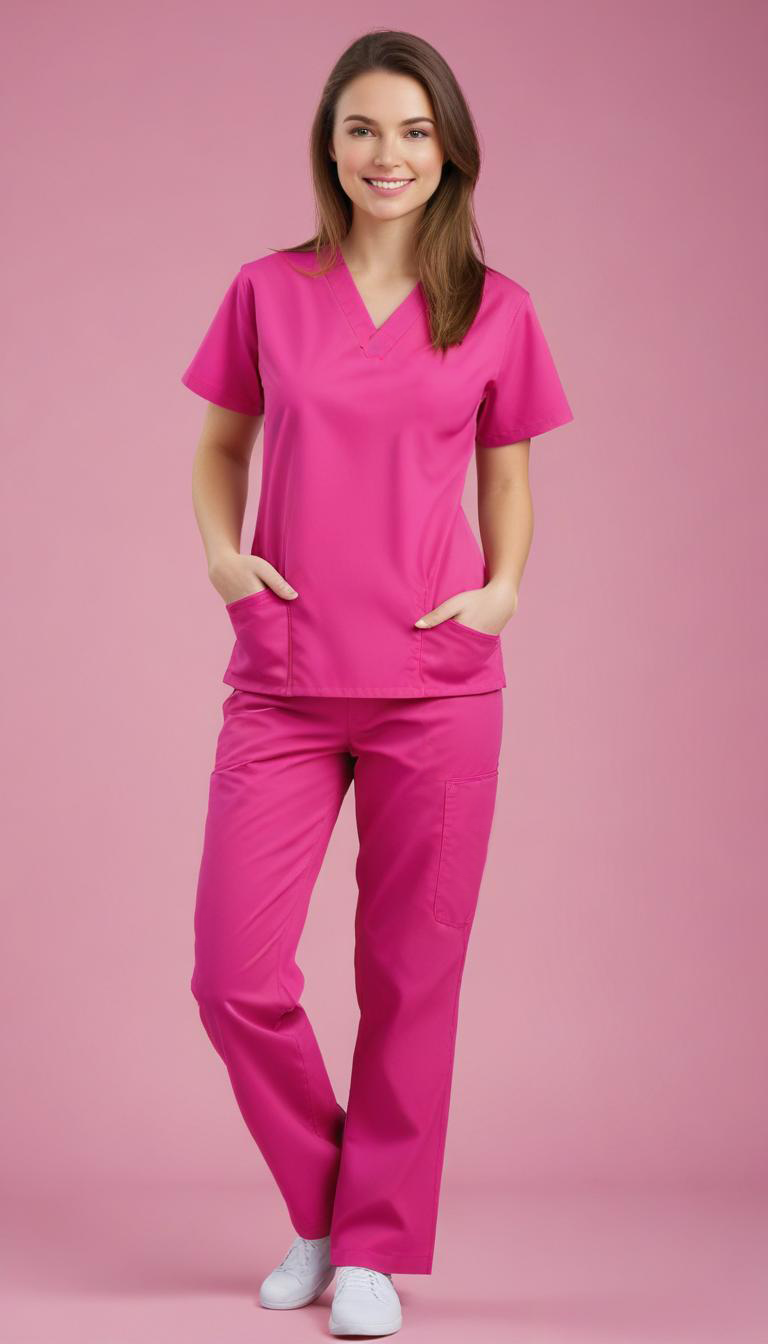 Uniforme Quirúrgico Kit Repelente Polly Dama Fucsia Sin Resorte