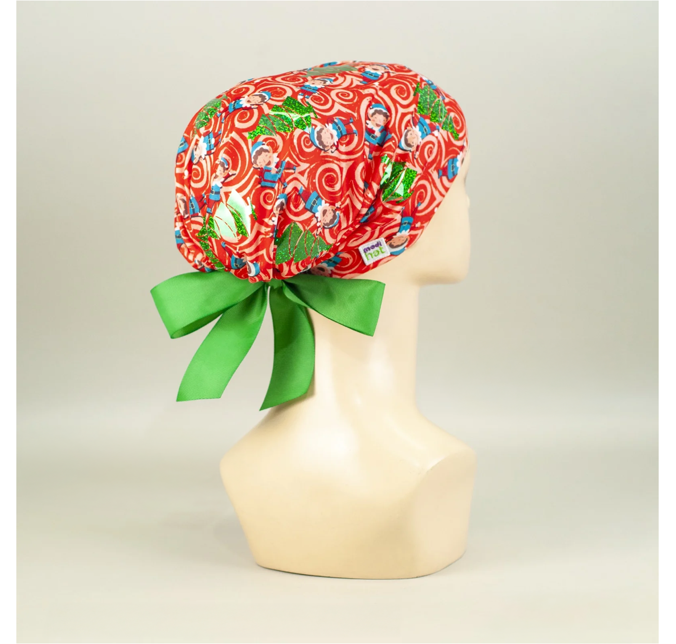 Gorro Dama Navideño: Duendes y Arbolitos Glitter