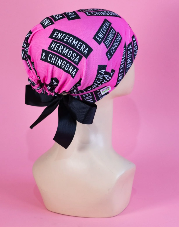 Gorro Dama Enfermera Hermosa y Chingona Rosa