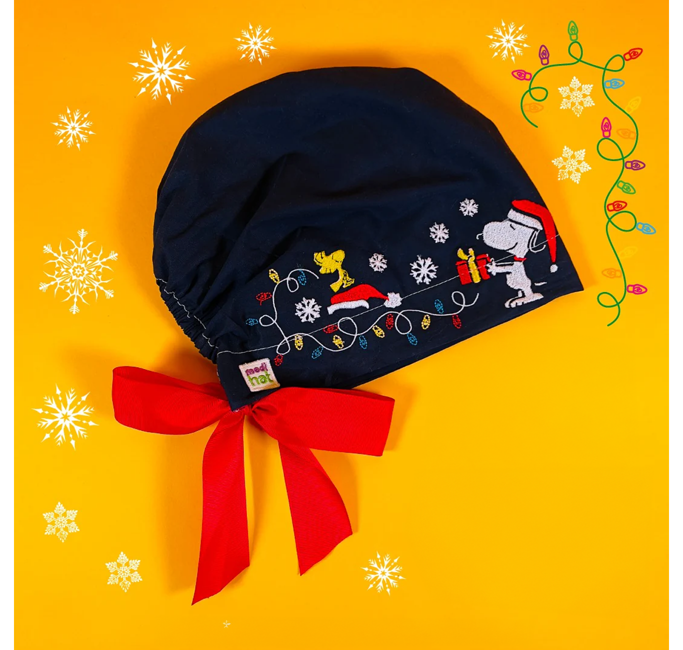 Gorro Dama Navideño: Snoopy Navidad Bordado