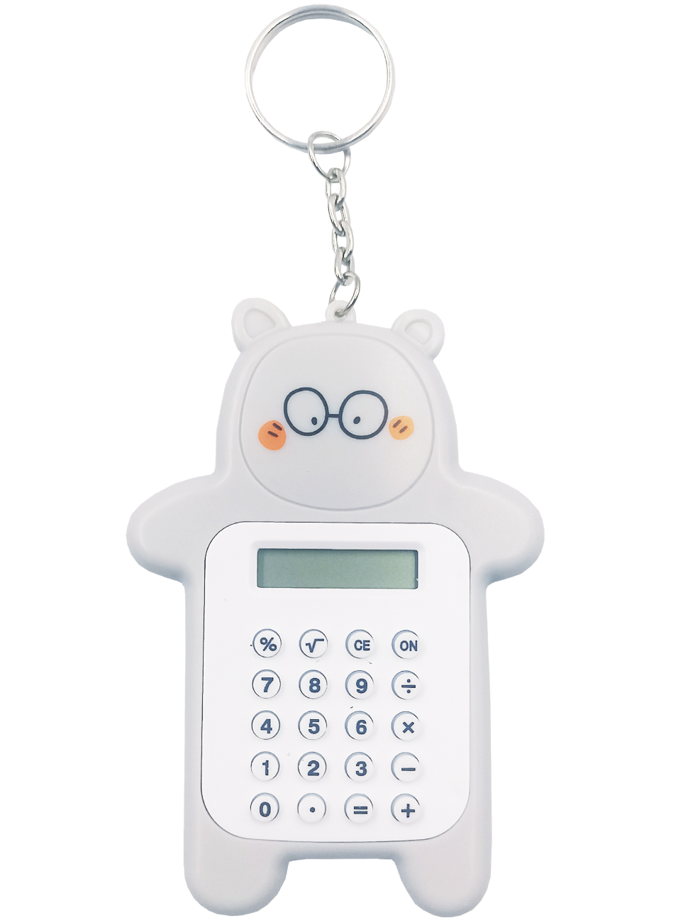 Mini calculadora llavero oso gris