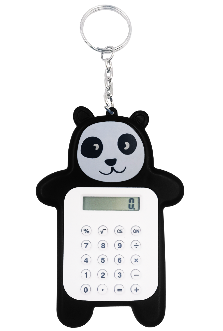Mini calculadora llavero oso negro