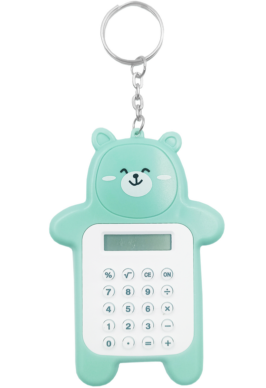 Mini calculadora llavero oso verde