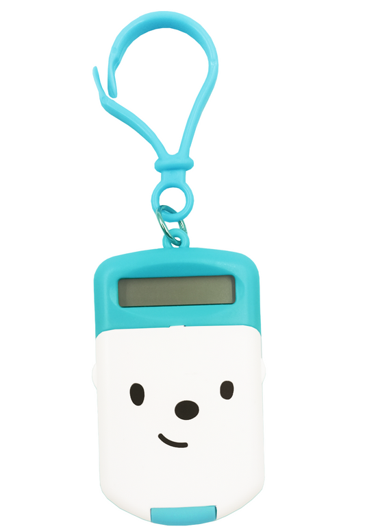 Mini calculadora llavero teléfono azul