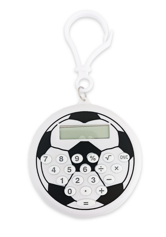 Mini calculadora llavero balón negro