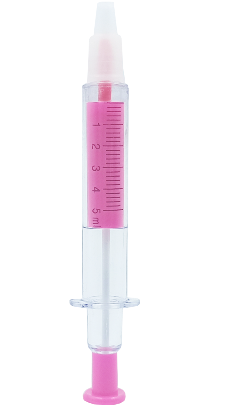 Pluma jeringa con marcatextos color rosa con tinta negra – LALEO Dental