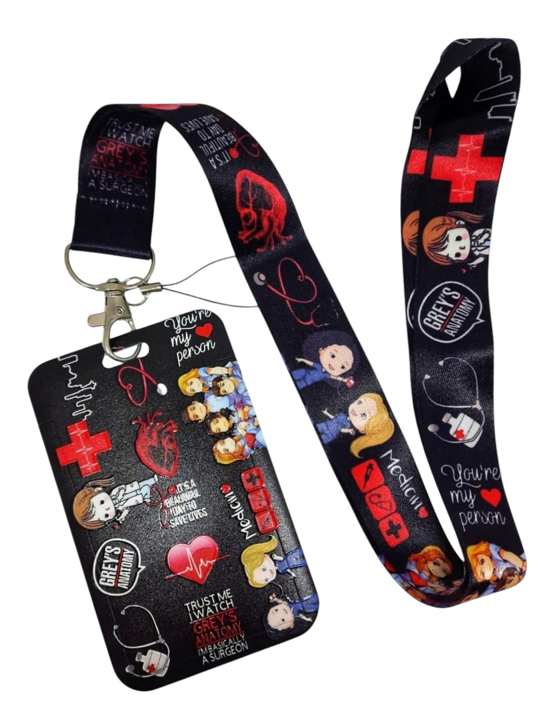 Porta credencial completo Greys Anatomy negro