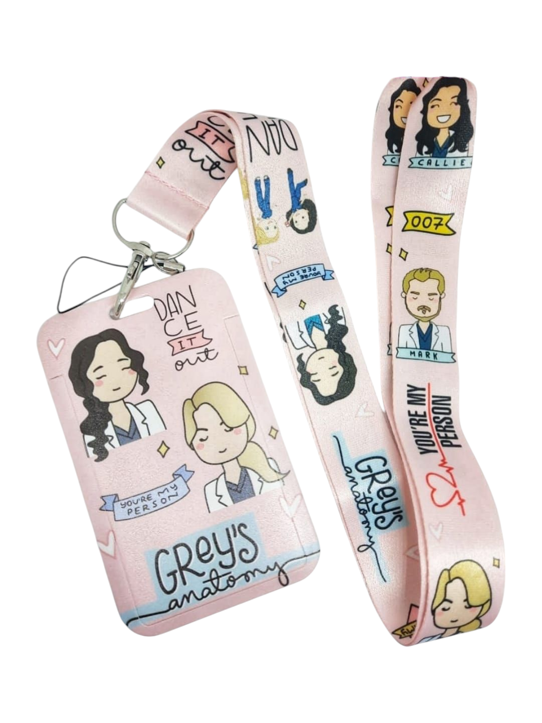 Porta credencial completo Greys Anatomy rosa