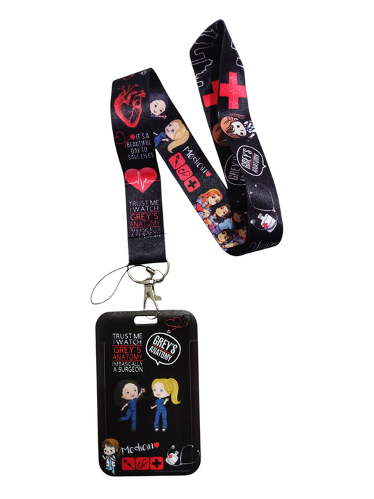 Porta credencial completo Greys Anatomy negro medicina