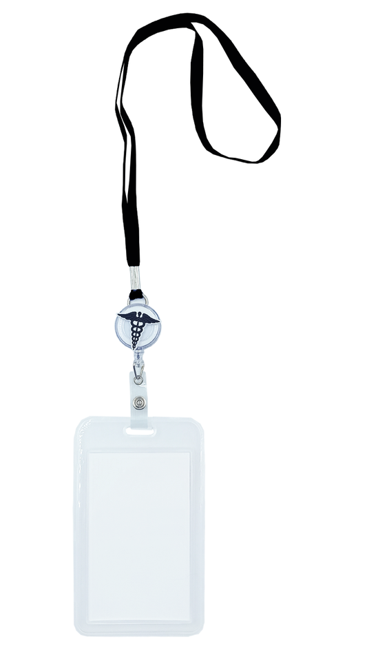 Porta credencial yoyo esculapio negro con mica transparente