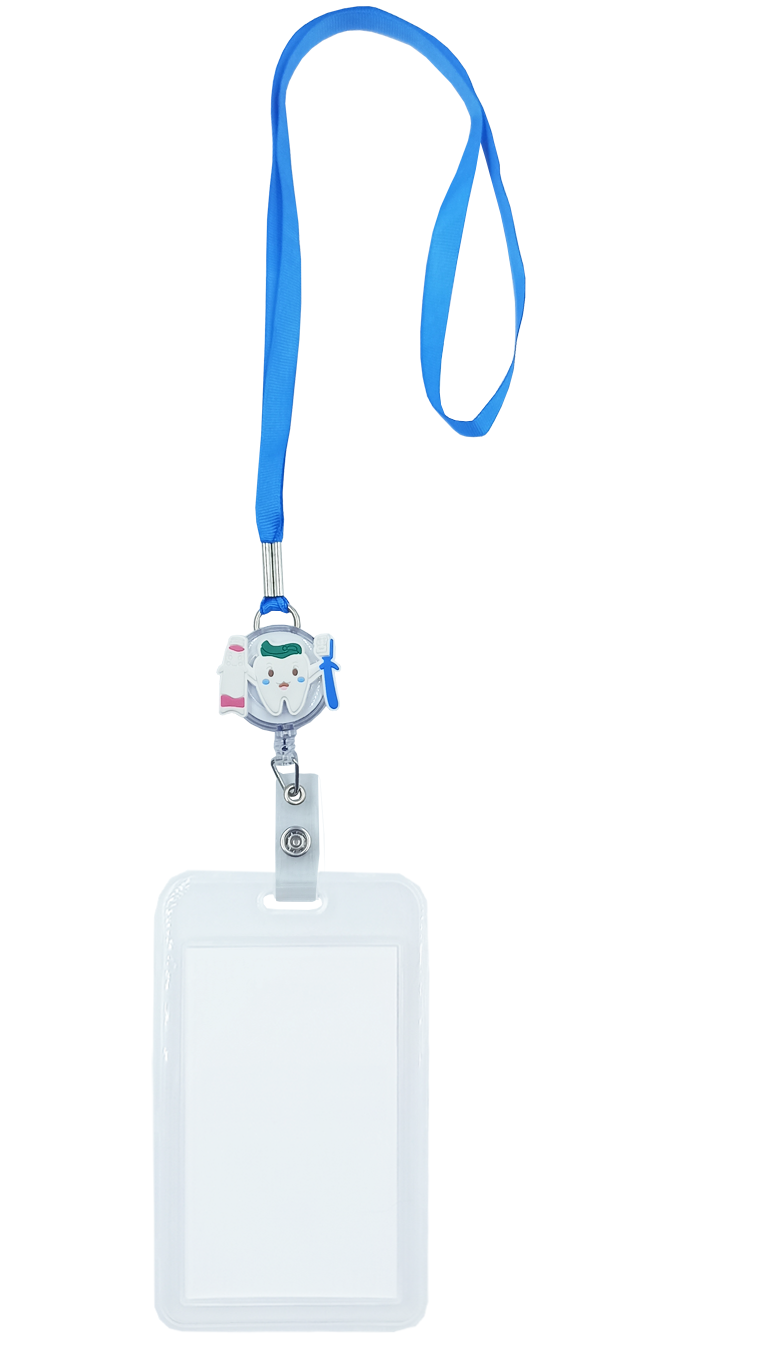 Porta credencial yoyo muela con pasta y cepillo con mica transparente